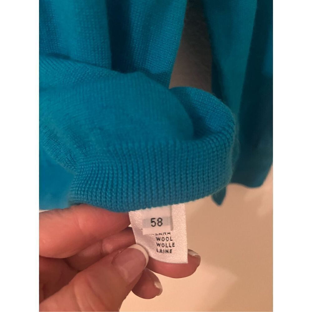CRUCIANI SWEATER CREWNECK WOOL SIZE LARGE TEAL BLUE NWT NEW - Picture 6 of 8